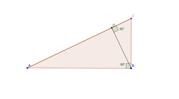 a right triangle with an altitude